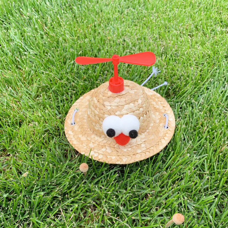 Rotacinė augintinio skrybėlė iš žolės su bambuko drugio motyvu, skirta šunims ir katėms - medžiaga: šilko gėlė, rudens sezonas, universalus naudojimas, raštas 69850