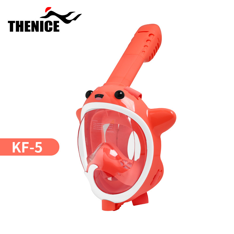 Thenice Bērnu pilnas sausas niršanas maskas ar anti-fog HD lēcām snorkelēšanai — Materiāls: polikarbonāts un šķidrais silikons