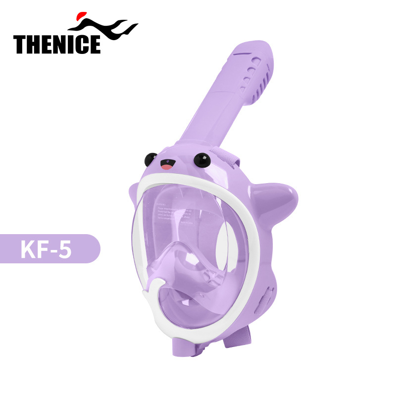 Thenice Bērnu pilnas sausas niršanas maskas ar anti-fog HD lēcām snorkelēšanai — Materiāls: polikarbonāts un šķidrais silikons