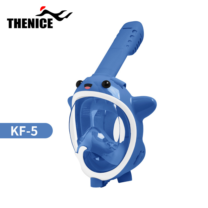 Thenice Bērnu pilnas sausas niršanas maskas ar anti-fog HD lēcām snorkelēšanai — Materiāls: polikarbonāts un šķidrais silikons