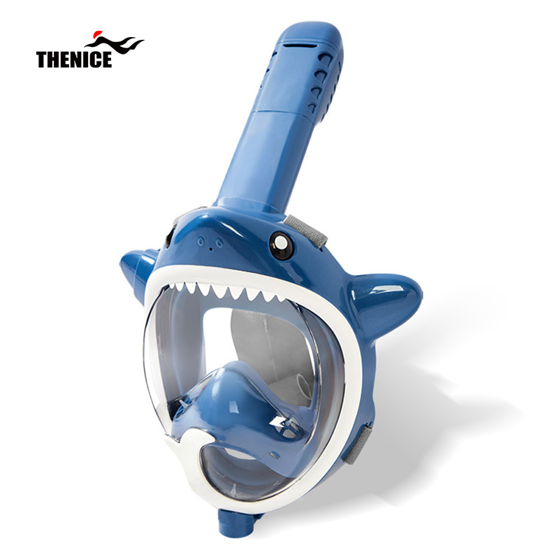 Thenice Bērnu pilnas sausas niršanas maskas ar anti-fog HD lēcām snorkelēšanai — Materiāls: polikarbonāts un šķidrais silikons