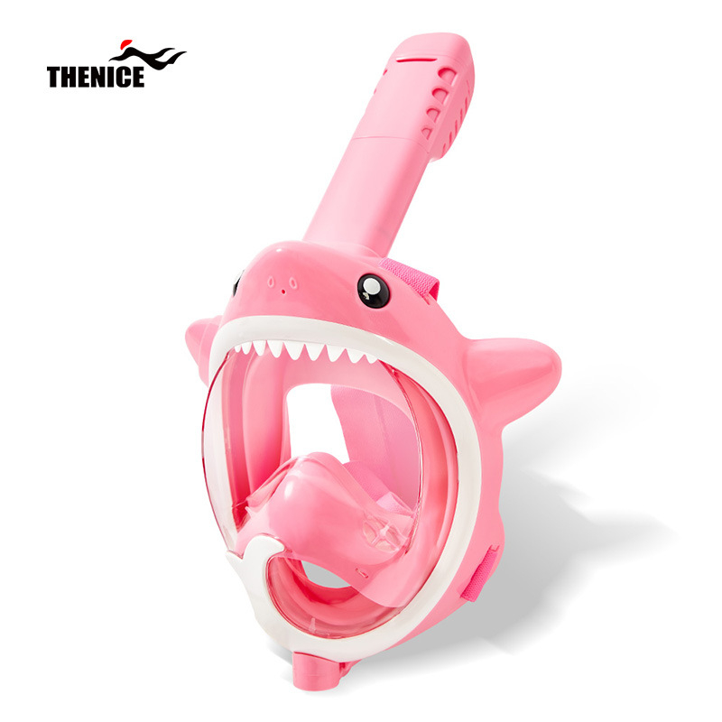 Thenice Bērnu pilnas sausas niršanas maskas ar anti-fog HD lēcām snorkelēšanai — Materiāls: polikarbonāts un šķidrais silikons