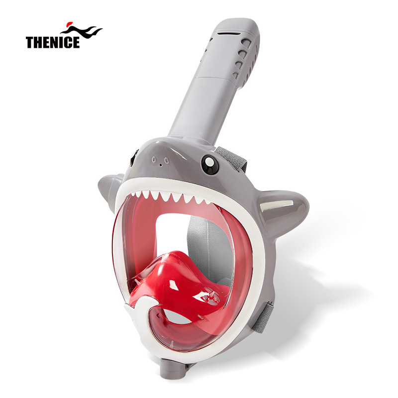 Thenice Bērnu pilnas sausas niršanas maskas ar anti-fog HD lēcām snorkelēšanai — Materiāls: polikarbonāts un šķidrais silikons