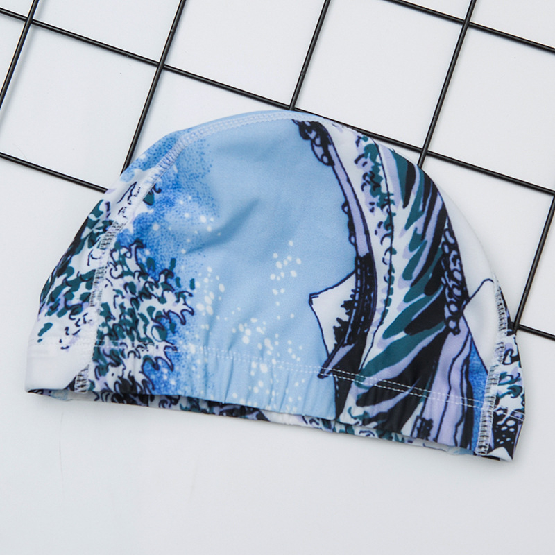 FRLO Plivačka kapa za odrasle - Ugodna zaštita ušiju, Brzo sušenje najlona, Pogodno za dugu kosu, Uzorak tiska
