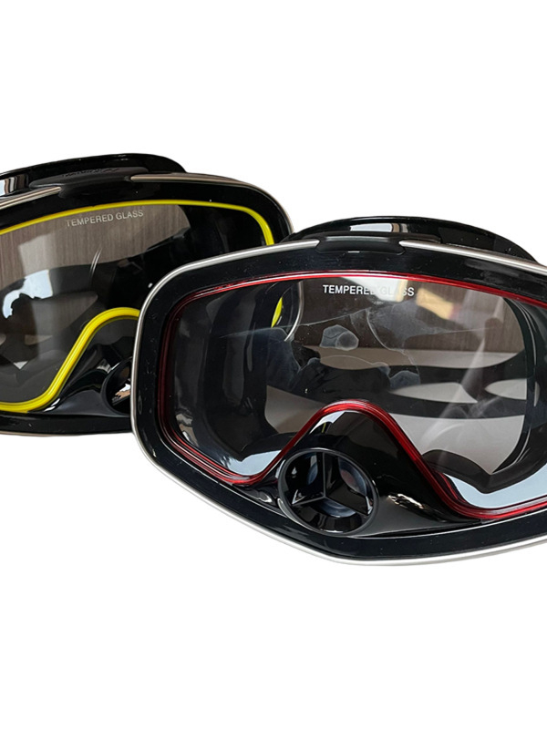 Niršanas maska ar pret miglošanos, augstas skaidrības lēca no kalta stikla, rāmis no 304 nerūsējošā tērauda, smags dizains dziļām niršanām