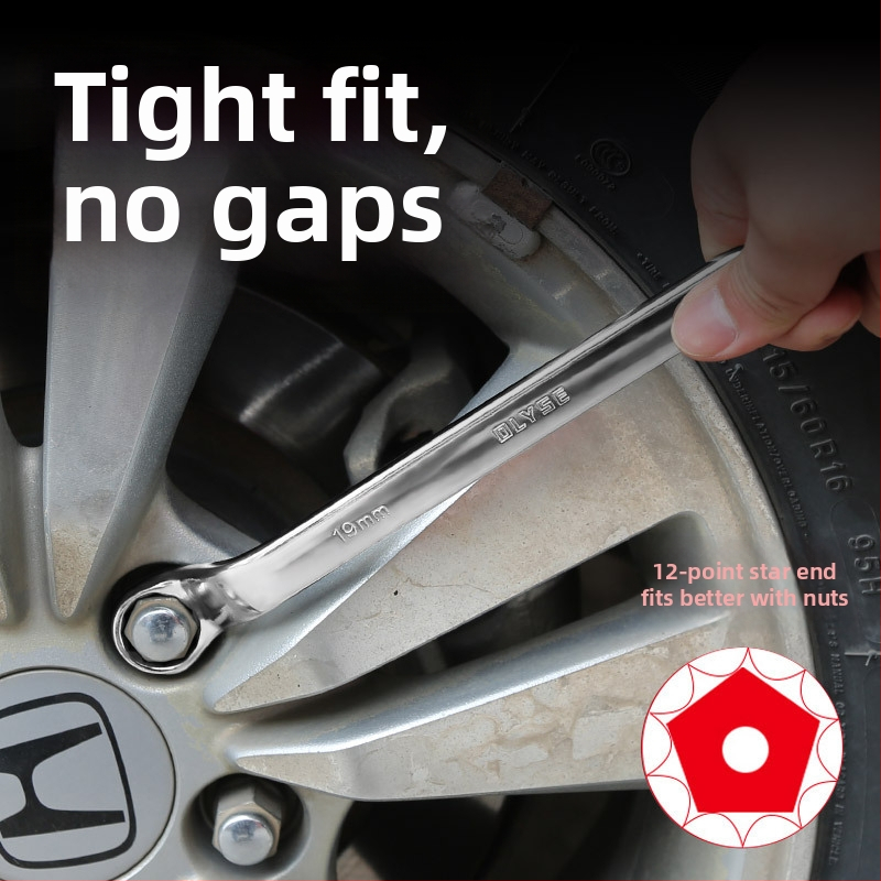 Двуглавен ключ Plum wrench, 45# стомана, полирано хромирано покритие, тегло 200 g, метричен стандарт