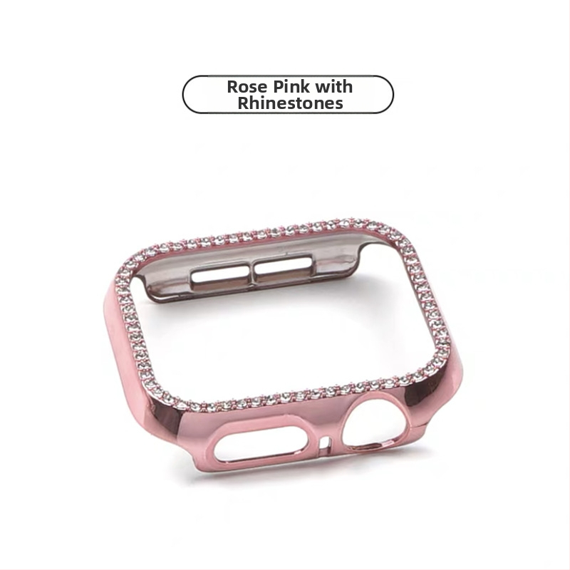 Apple Watch S10 серия — цялостен защитен кейс с закалено филмче за екран, диамантено инкрустиране, PC материал, 360° защита