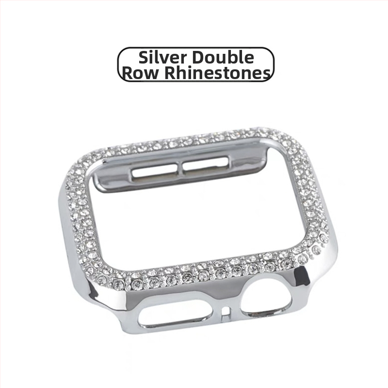 Apple Watch S10 серия — цялостен защитен кейс с закалено филмче за екран, диамантено инкрустиране, PC материал, 360° защита