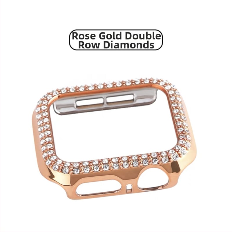 Apple Watch S10 серия — цялостен защитен кейс с закалено филмче за екран, диамантено инкрустиране, PC материал, 360° защита