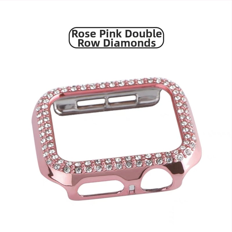 Apple Watch S10 серия — цялостен защитен кейс с закалено филмче за екран, диамантено инкрустиране, PC материал, 360° защита