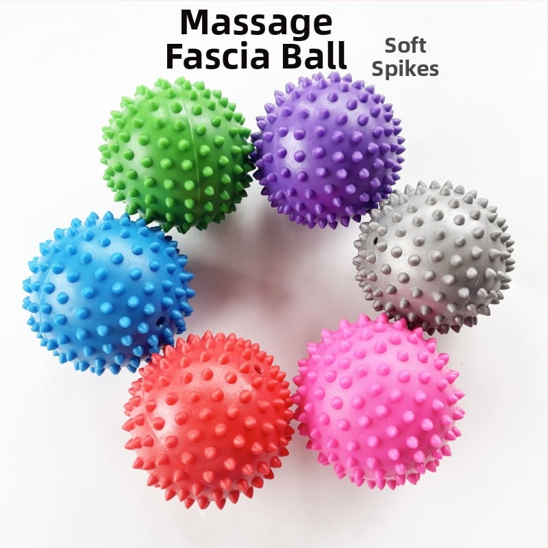 Μπάλα μασάζ με αγκάθια από μαλακό PVC για πίεση σημείων, ανακούφιση πελικής περιτονίας, γιόγκα και άσκηση