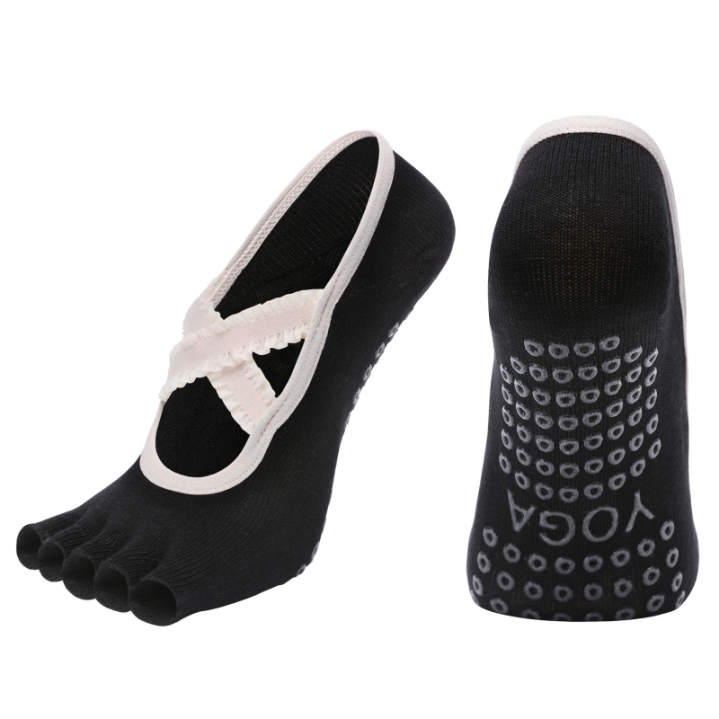 Jógához való lábujj zokni – keresztező pántos, félujjas kialakítás, márka TAZK, jóga kiegészítők