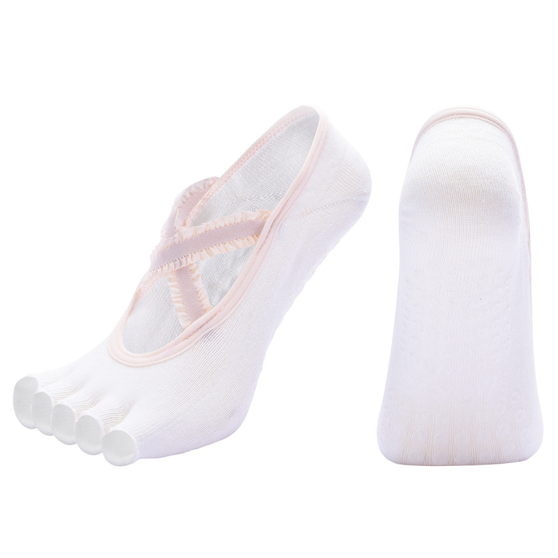 Jógához való lábujj zokni – keresztező pántos, félujjas kialakítás, márka TAZK, jóga kiegészítők