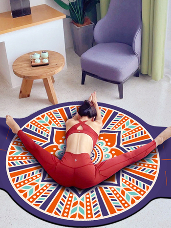 Μεγάλο στρογγυλό στρώμα γιόγκα για διαλογισμό, 5 mm πάχος, αντιολισθητικό