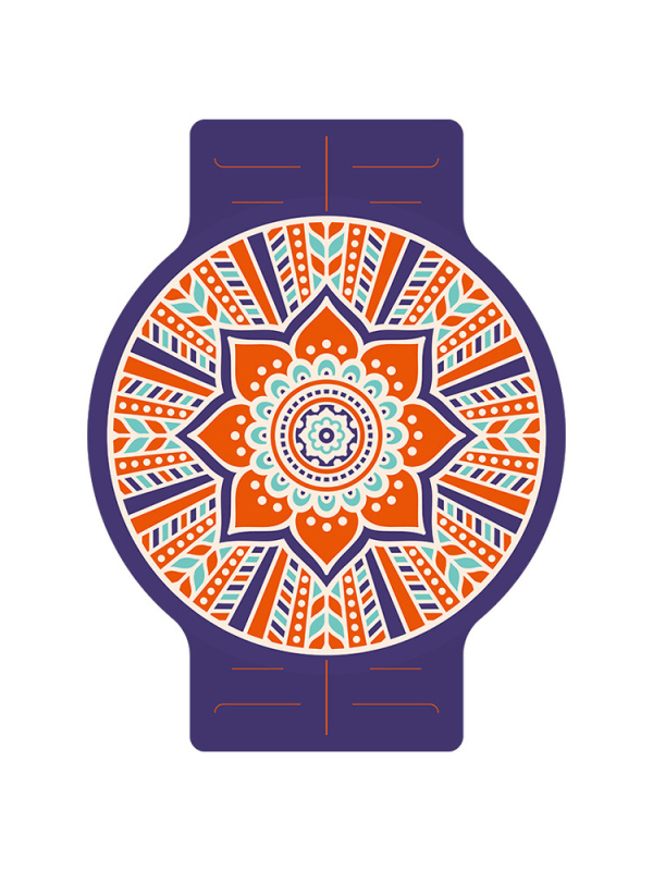 Μεγάλο στρογγυλό στρώμα γιόγκα για διαλογισμό, 5 mm πάχος, αντιολισθητικό