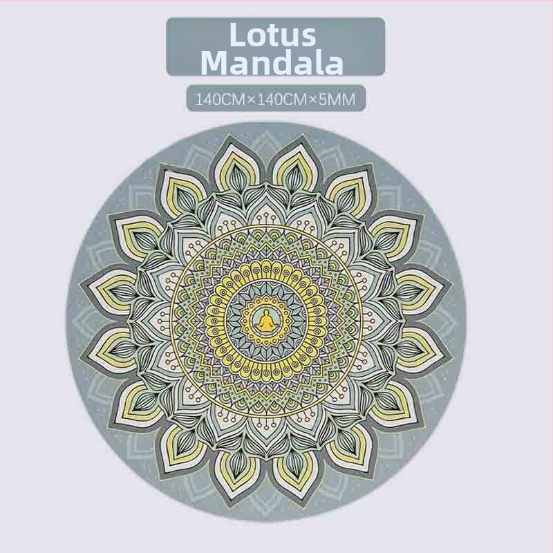 Μεγάλο στρογγυλό στρώμα γιόγκα για διαλογισμό, 5 mm πάχος, αντιολισθητικό