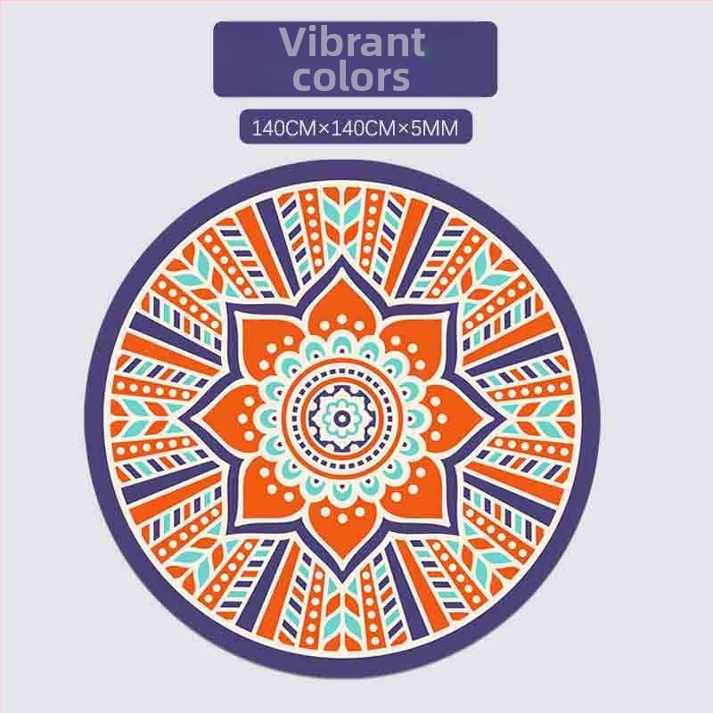 Μεγάλο στρογγυλό στρώμα γιόγκα για διαλογισμό, 5 mm πάχος, αντιολισθητικό