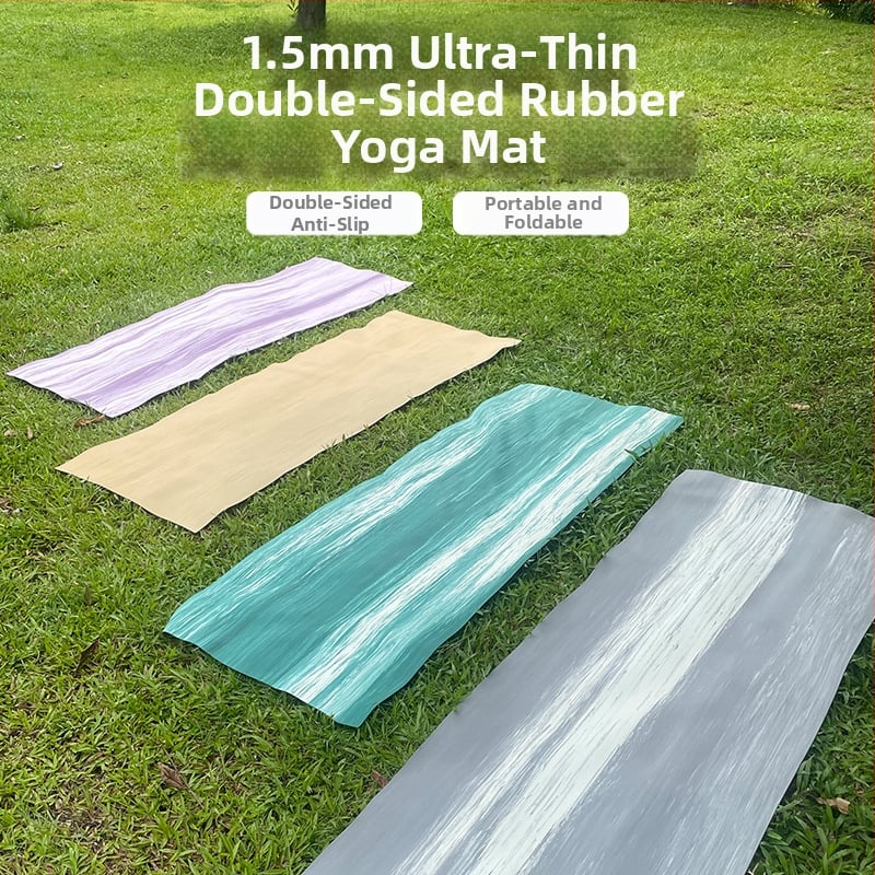 Γιόγκα στρώμα από καουτσούκ, 1,5 mm, αντιολισθητικό, υπερλεπτό, αναδιπλούμενο, φορητό για οικιακή χρήση