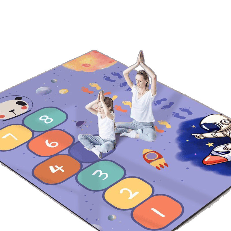 Ματ γιόγκα για δύο, πάχος 6 mm, απορροφητικό κραδασμών, μη υφαντό ύφασμα, γεωμετρικό σχέδιο