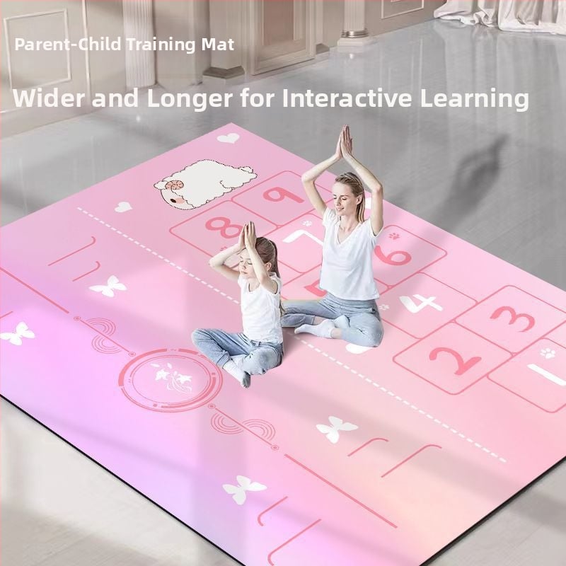 Ματ γιόγκα για δύο, πάχος 6 mm, απορροφητικό κραδασμών, μη υφαντό ύφασμα, γεωμετρικό σχέδιο