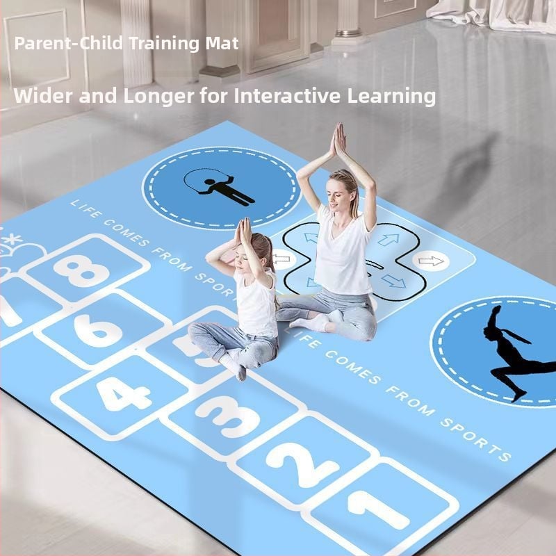 Ματ γιόγκα για δύο, πάχος 6 mm, απορροφητικό κραδασμών, μη υφαντό ύφασμα, γεωμετρικό σχέδιο