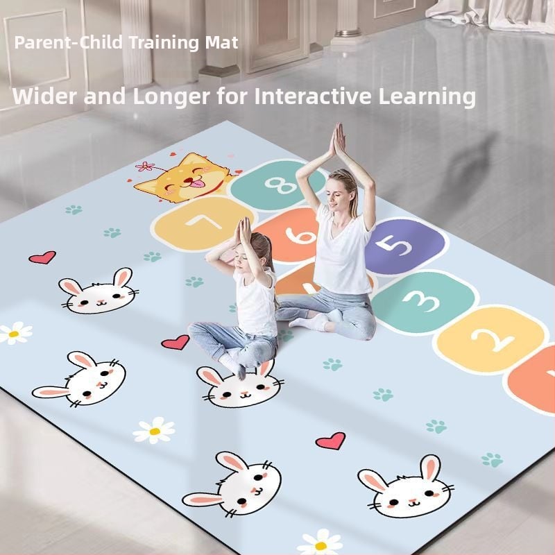 Ματ γιόγκα για δύο, πάχος 6 mm, απορροφητικό κραδασμών, μη υφαντό ύφασμα, γεωμετρικό σχέδιο