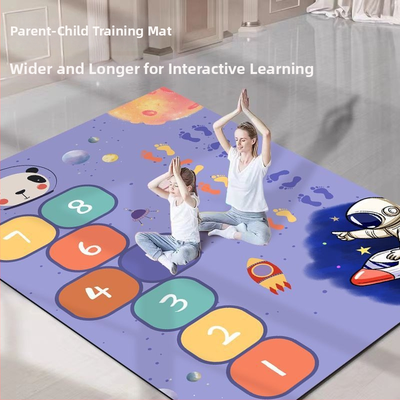 Ματ γιόγκα για δύο, πάχος 6 mm, απορροφητικό κραδασμών, μη υφαντό ύφασμα, γεωμετρικό σχέδιο