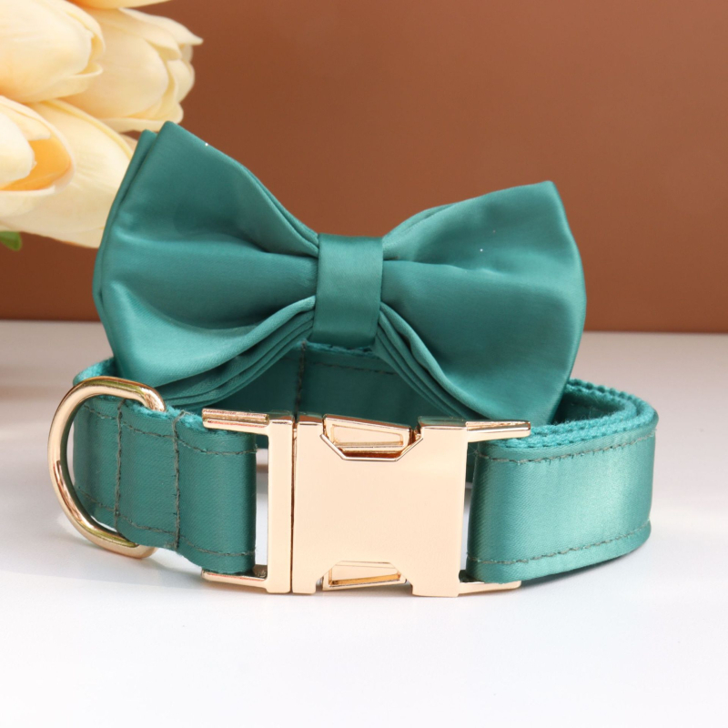 Каишка за кучета с панделка и повод — гравирана, против загуба, регулируема, полиестер, монохромен модел