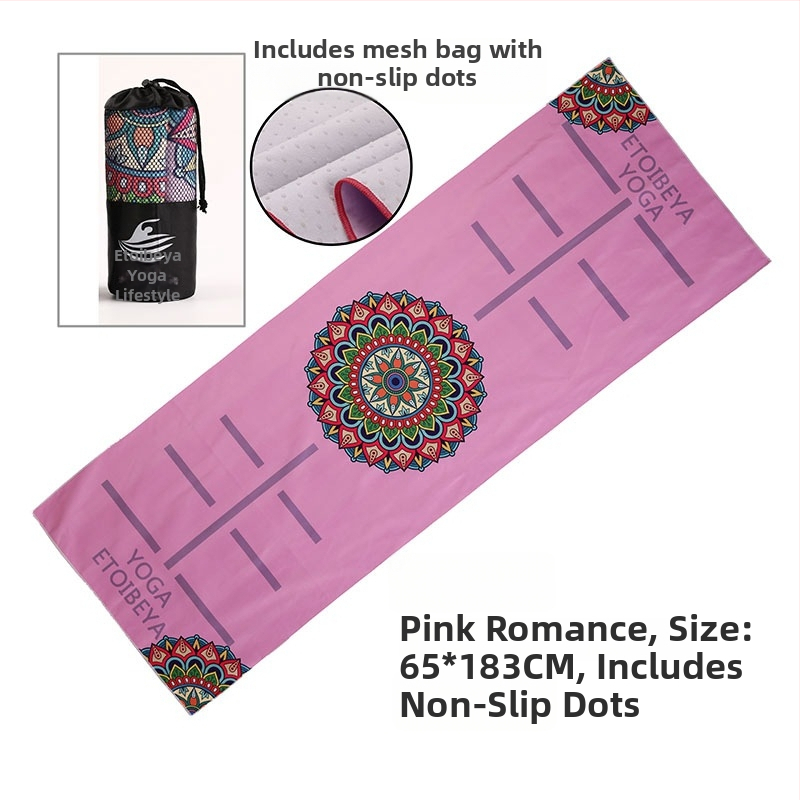 Antislips jogas dvilīt ar punktiem, 88% poliestera / 12% neilona, auduma svars 200 g/m², kopējais svars 280 g, piemērots jogai, āra sportam un pludmale