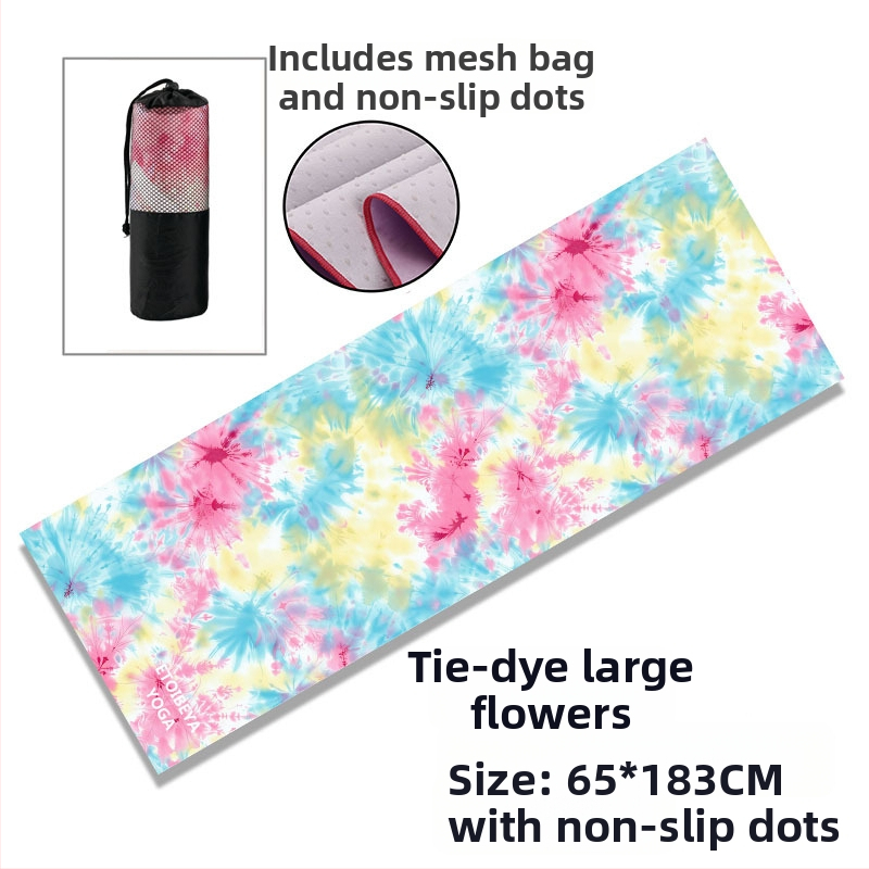 Antislips jogas dvilīt ar punktiem, 88% poliestera / 12% neilona, auduma svars 200 g/m², kopējais svars 280 g, piemērots jogai, āra sportam un pludmale