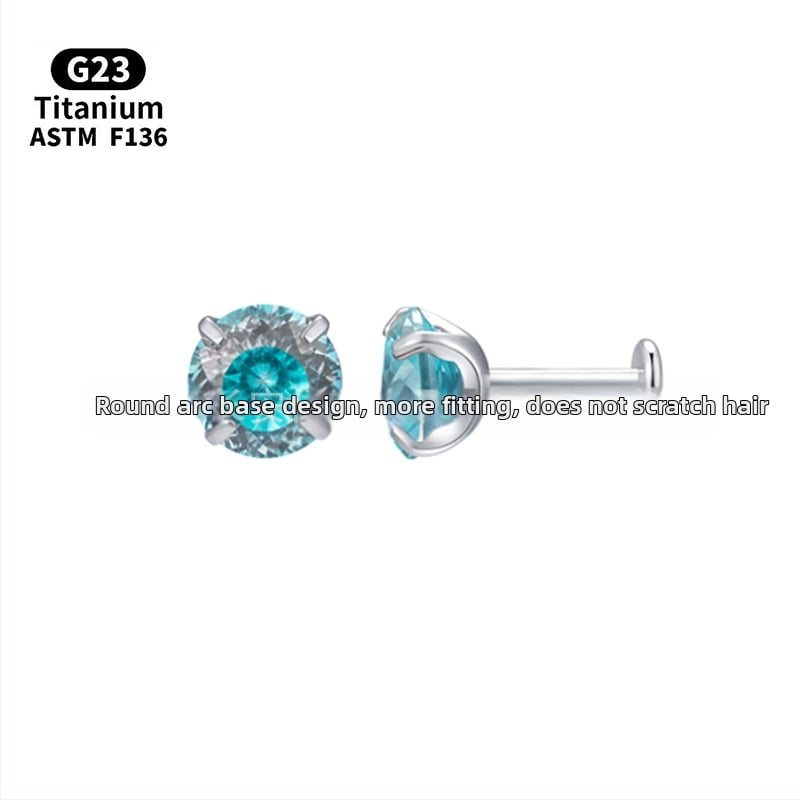 Ausies smeigtukas iš F136 titano lydinio – gradientinis paukščių lizdo dizainas, 5A cirkonas kristalas, vidinis sriegis