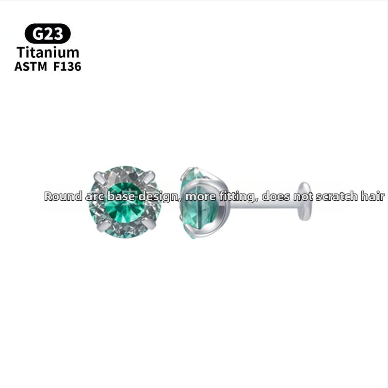 Ausies smeigtukas iš F136 titano lydinio – gradientinis paukščių lizdo dizainas, 5A cirkonas kristalas, vidinis sriegis