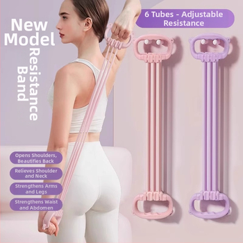 Regulējama pretestības lente muguras trenēšanai un plecu atvēršanai, mājas fitnesam un jogai; ABS materiāls; plaukstas satvēriena spēka trenēšanas ierīce