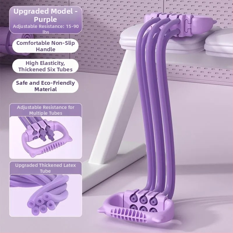 Regulējama pretestības lente muguras trenēšanai un plecu atvēršanai, mājas fitnesam un jogai; ABS materiāls; plaukstas satvēriena spēka trenēšanas ierīce