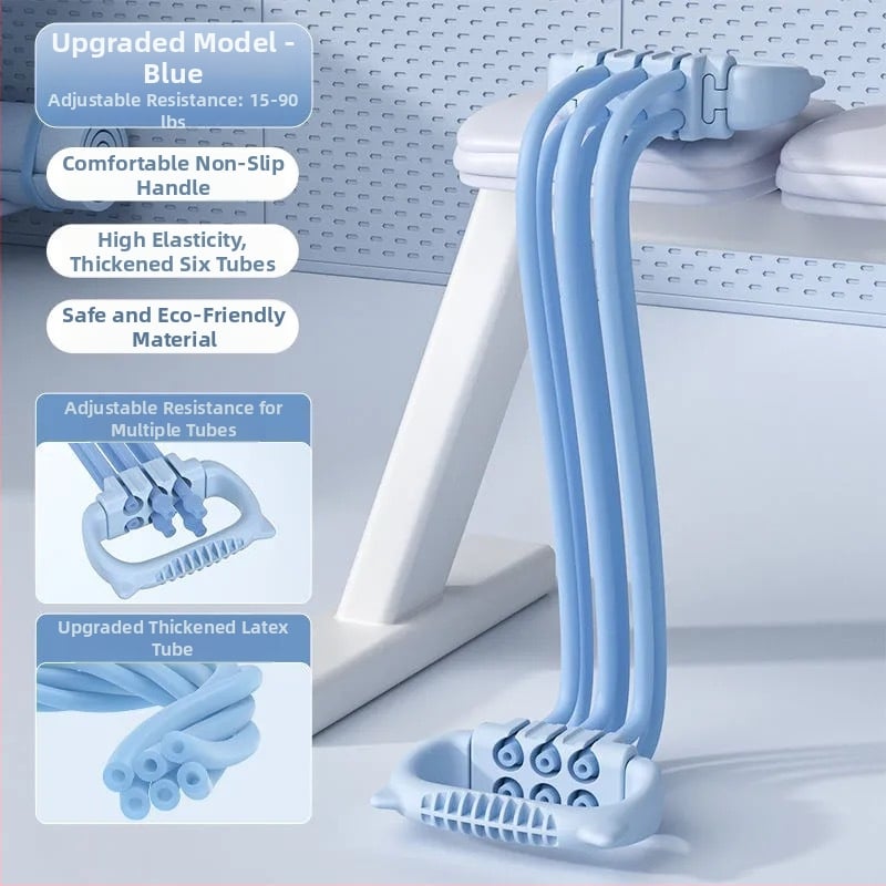 Regulējama pretestības lente muguras trenēšanai un plecu atvēršanai, mājas fitnesam un jogai; ABS materiāls; plaukstas satvēriena spēka trenēšanas ierīce