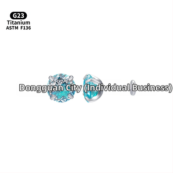 Lūpų ir ausų studos iš F136 titano lydinio, 5A cirkonas, unisex geometrinis dizainas, poliruotas paviršius, grynumas G23