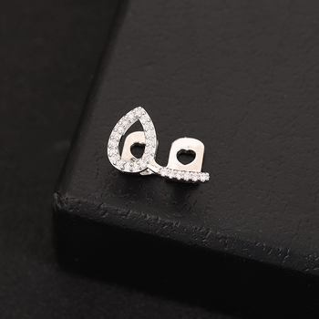 Dantų aksesuaras su cirkonio akmenimis, tuščiaviduris dvigubas dizainas, 18K dengtas varis, kristalų akcentai