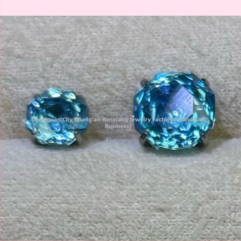 Renxiang auskarai iš titano lydinio F136, aštuoniakampis rožių pjovimo cirkonas, nagų laikiklis, grynumas G23