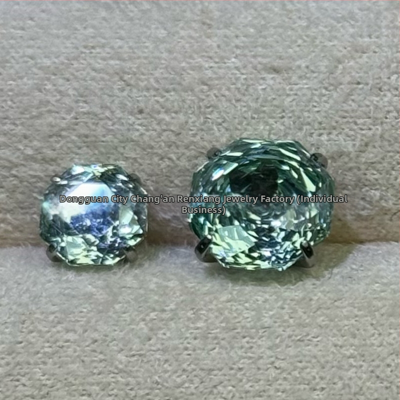Renxiang náušnice z titanovej zliatiny F136, osmiuholníkové rose-cut zirkón, pazúrové uchytenie, čistota G23