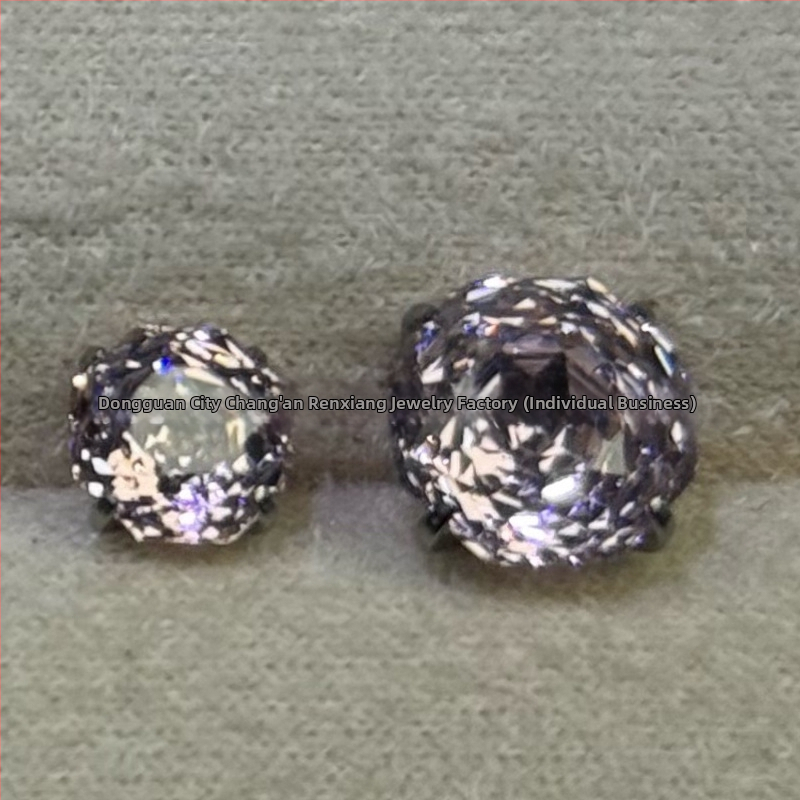 Renxiang náušnice z titanovej zliatiny F136, osmiuholníkové rose-cut zirkón, pazúrové uchytenie, čistota G23