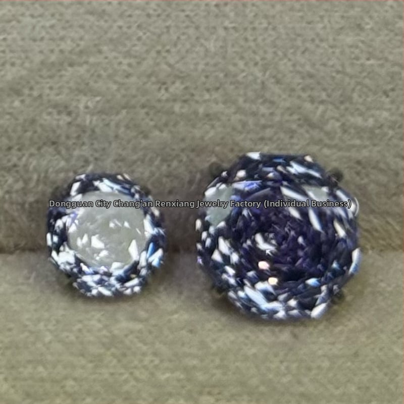 Renxiang auskarai iš titano lydinio F136, aštuoniakampis rožių pjovimo cirkonas, nagų laikiklis, grynumas G23