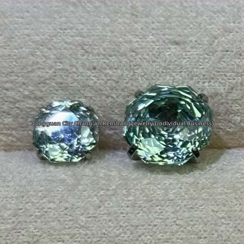 Renxiang auskarai iš titano lydinio F136, aštuoniakampis rožių pjovimo cirkonas, nagų laikiklis, grynumas G23