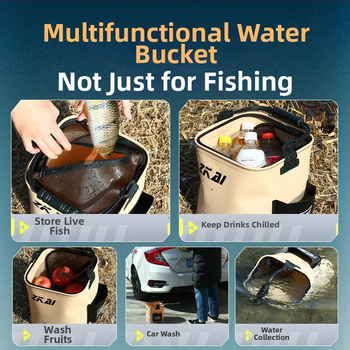 Antel EVA Αναδιπλούμενος, Αδιάβροχος Κουβάς για Ζωντανά Ψάρια – Φορητό Εξωτερικό Κουτί Ψαρέματος