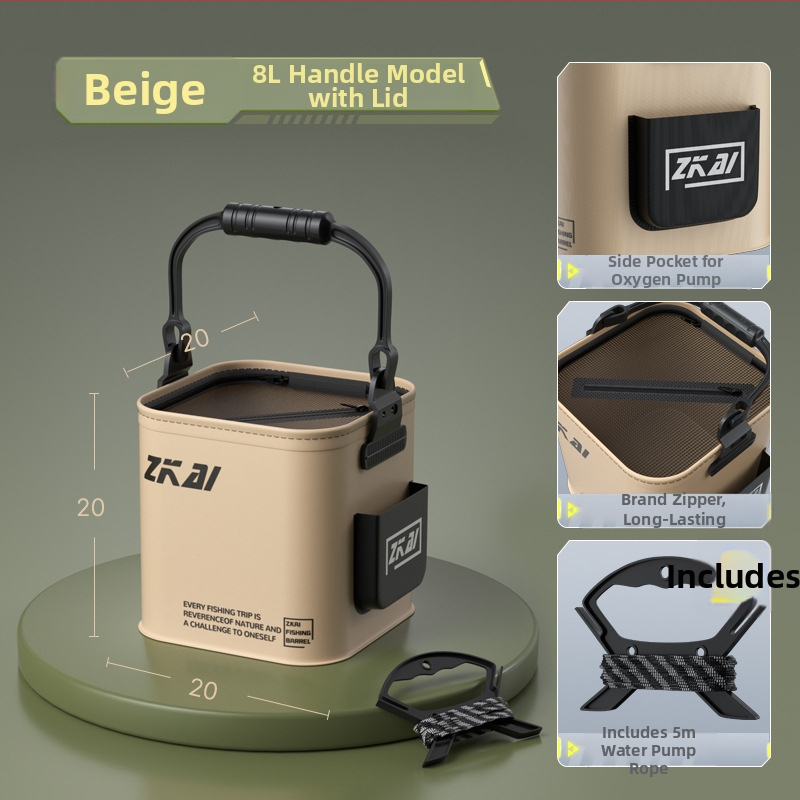 Antel EVA Αναδιπλούμενος, Αδιάβροχος Κουβάς για Ζωντανά Ψάρια – Φορητό Εξωτερικό Κουτί Ψαρέματος