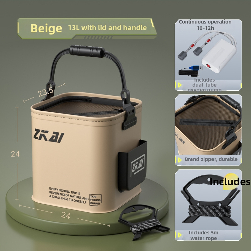 Antel EVA Αναδιπλούμενος, Αδιάβροχος Κουβάς για Ζωντανά Ψάρια – Φορητό Εξωτερικό Κουτί Ψαρέματος