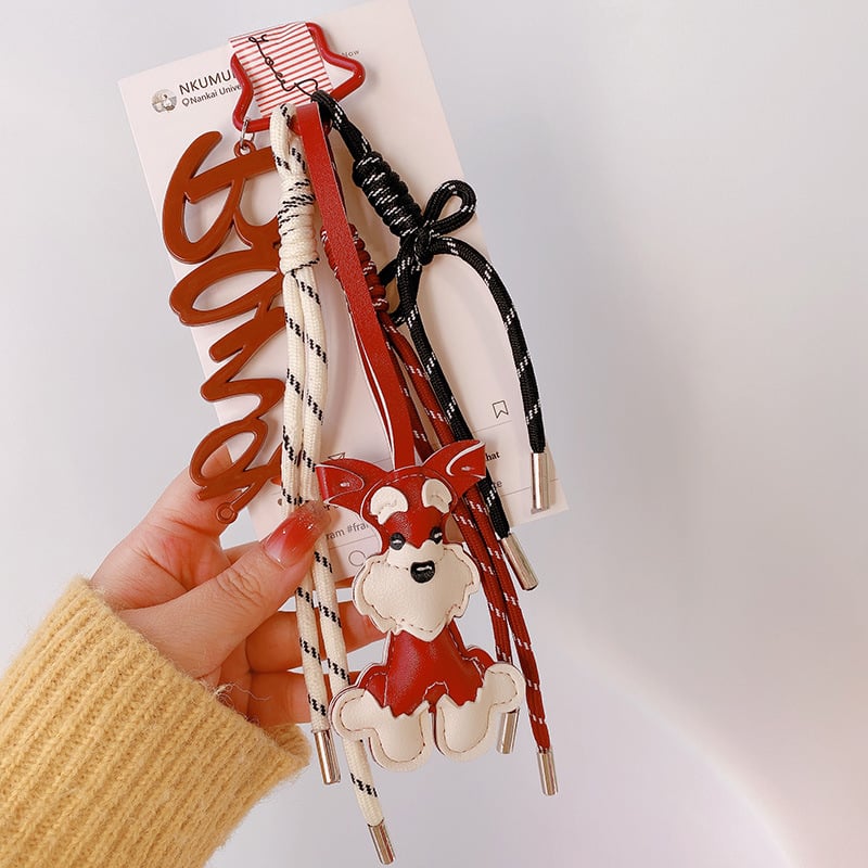 Κλειδοθήκη HD12123: σοκολατένιο μπέγκελ με ύφαντό σκοινί, διακοσμητικό για τσάντες, κορεατικό στυλ. Μάρκα Lemon Peach, μικτά υλικά.