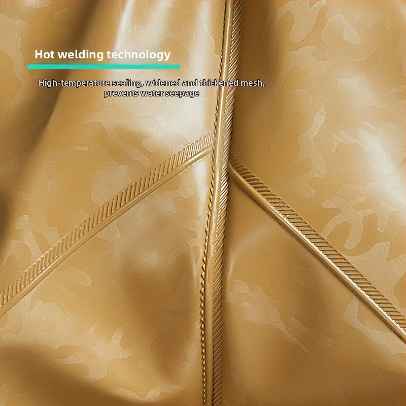 Pánske rybárske nohavice v páse z PVC, s 1 vreckom a integrovanými dažďovými čižmami, odolný pletený materiál, hrúbka 0,55–0,85 mm