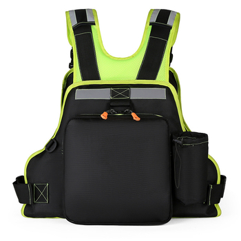 Makšķerēšanas glābšanas veste ar augstu peldspēju, materiāls neilons/poliesters, 10 kabatas, pieaugušajiem, zīmols Jarest