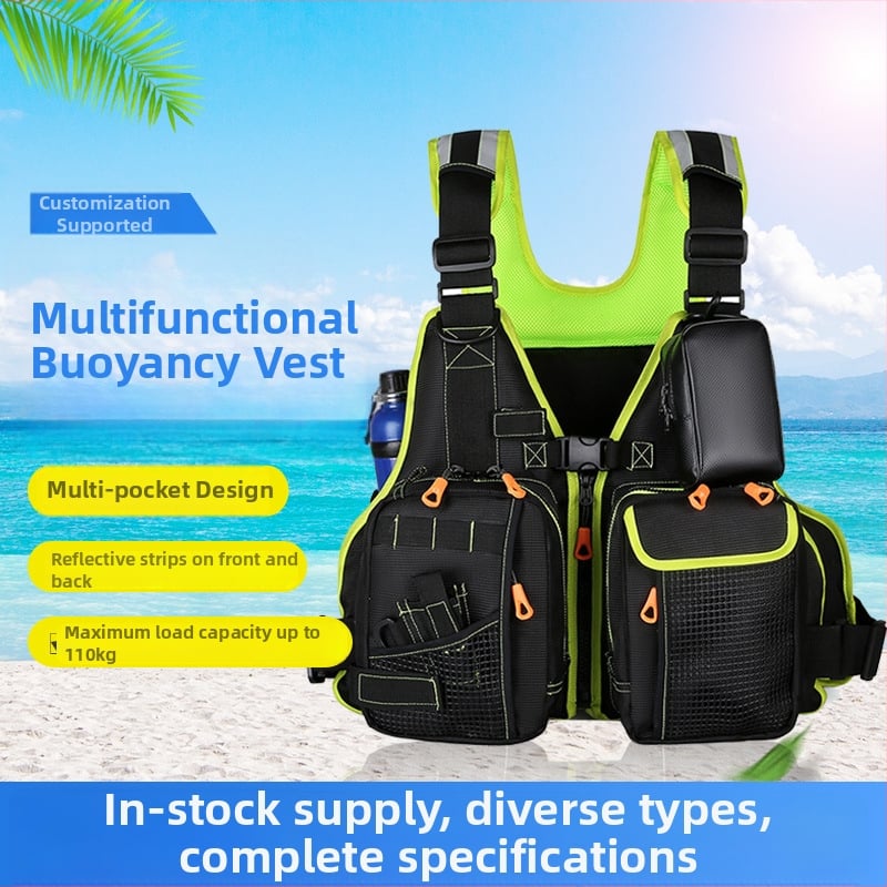 Makšķerēšanas glābšanas veste ar augstu peldspēju, materiāls neilons/poliesters, 10 kabatas, pieaugušajiem, zīmols Jarest