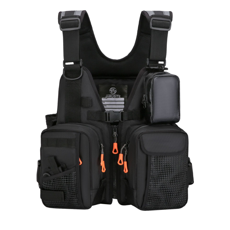 Makšķerēšanas glābšanas veste ar augstu peldspēju, materiāls neilons/poliesters, 10 kabatas, pieaugušajiem, zīmols Jarest